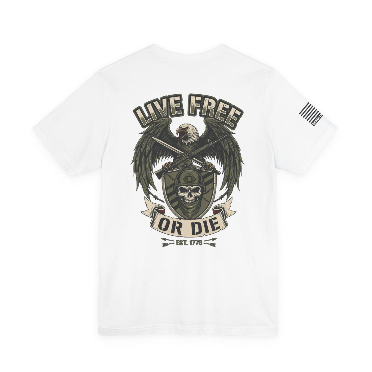 Live Free or Die Tee — Patriotic Eagle Skull Graphic T-Shirt