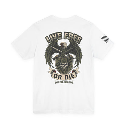 Live Free or Die Tee — Patriotic Eagle Skull Graphic T-Shirt