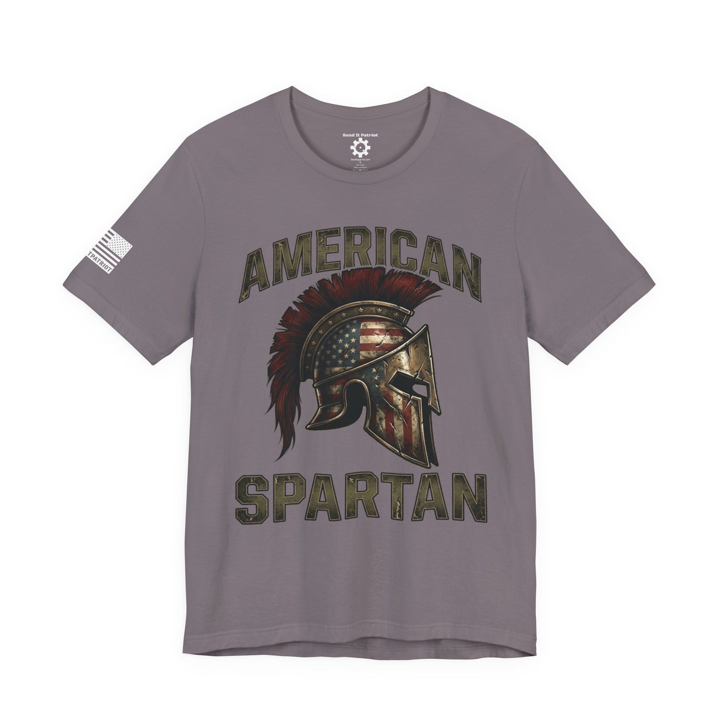 American Spartan T‑Shirt – Patriotic American Flag Graphic Tee Style#2
