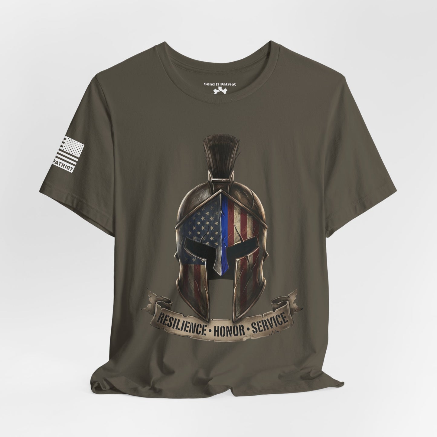 Spartan Thin Blue Line T-Shirt —  Patriotic Tee