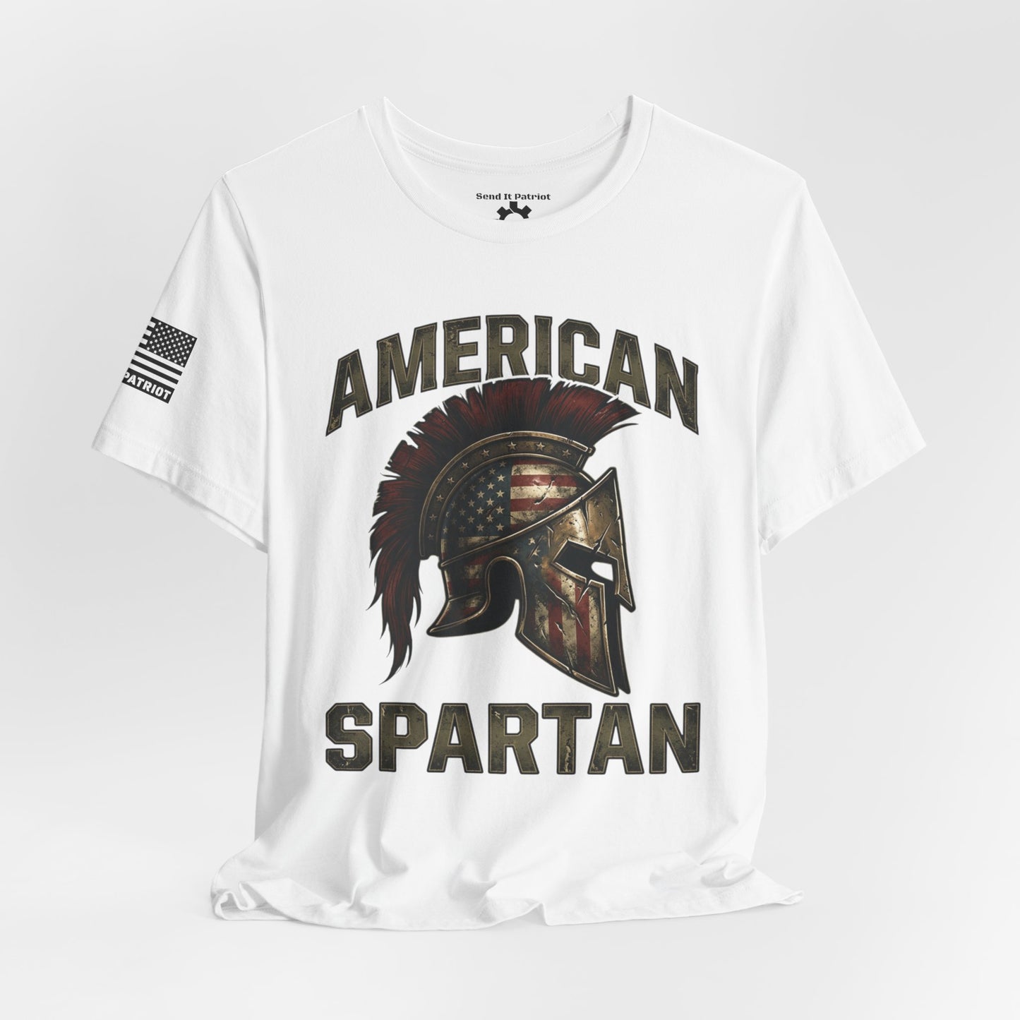 American Spartan T‑Shirt – Patriotic American Flag Graphic Tee Style#2