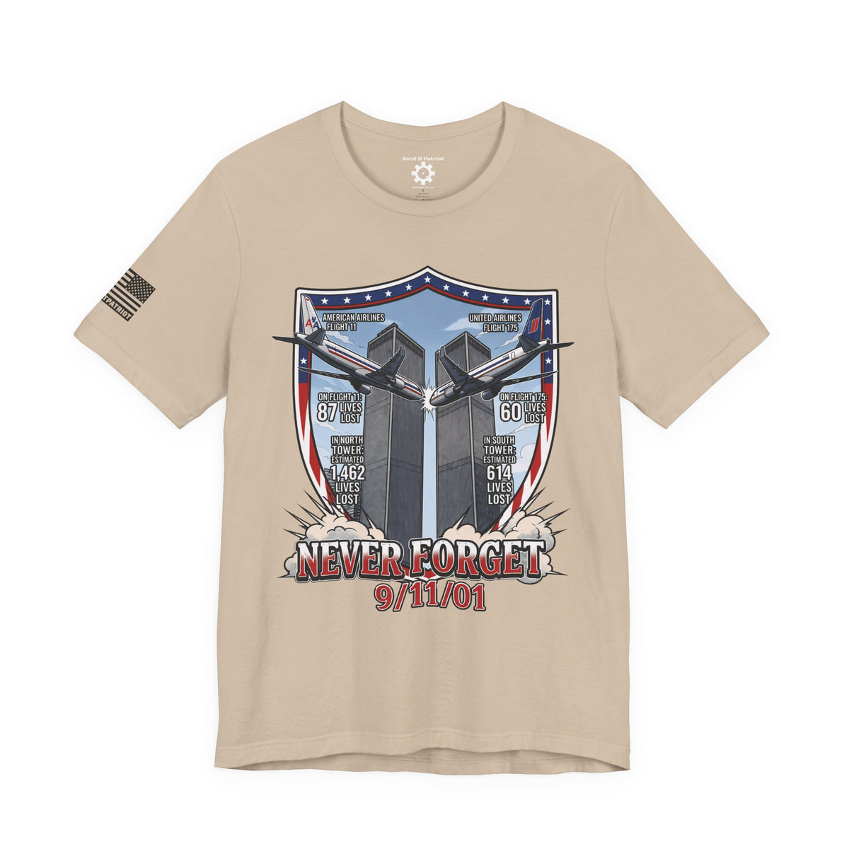 Never Forget 9/11 Tribute Twin Towers T-Shirt — Patriotic Tee