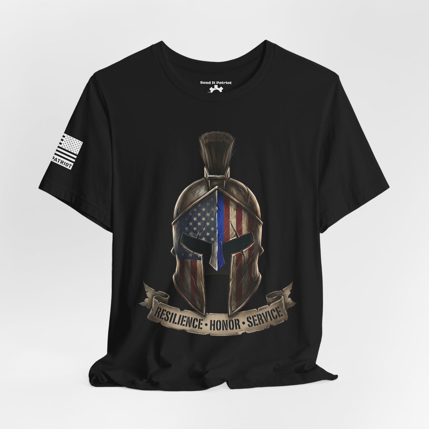Spartan Thin Blue Line T-Shirt —  Patriotic Tee