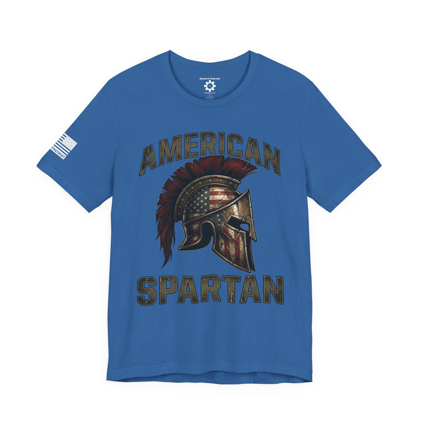 American Spartan T‑Shirt – Patriotic American Flag Graphic Tee Style#2