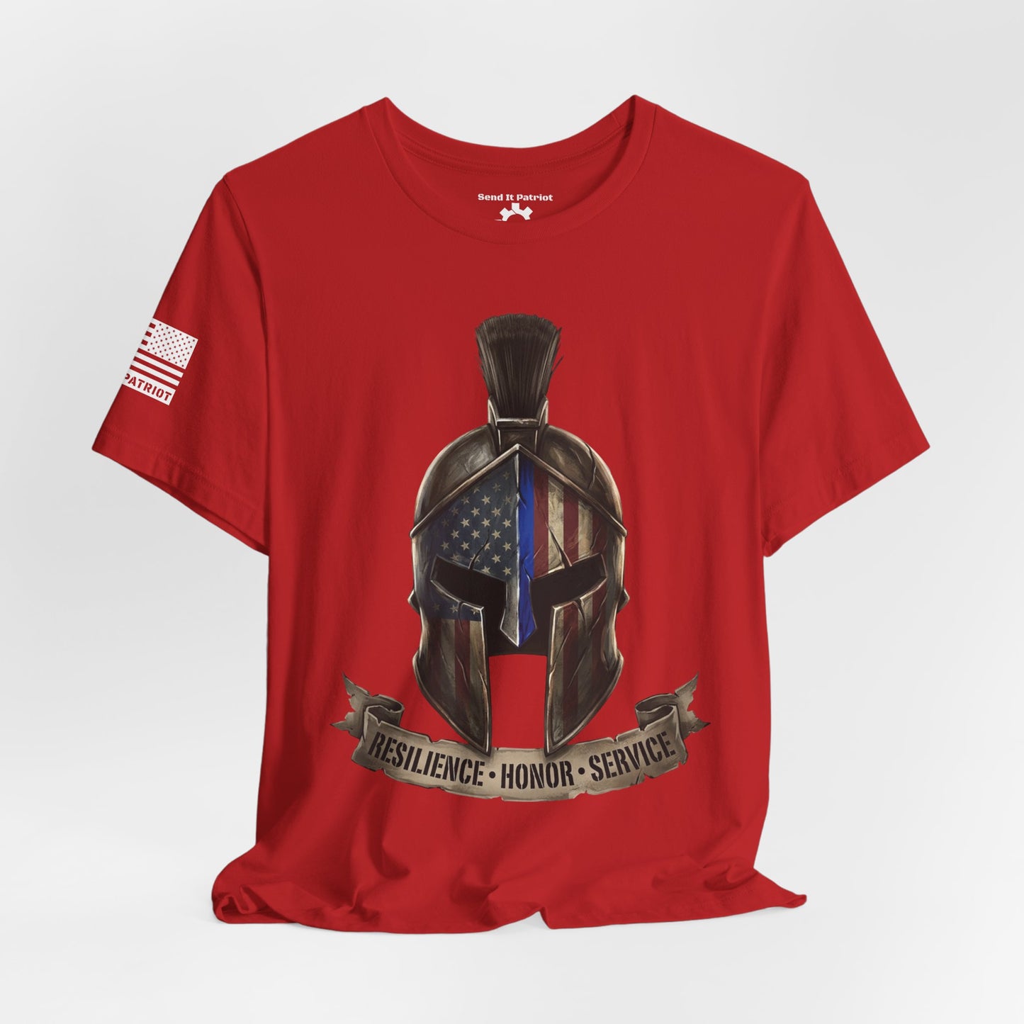 Spartan Thin Blue Line T-Shirt —  Patriotic Tee