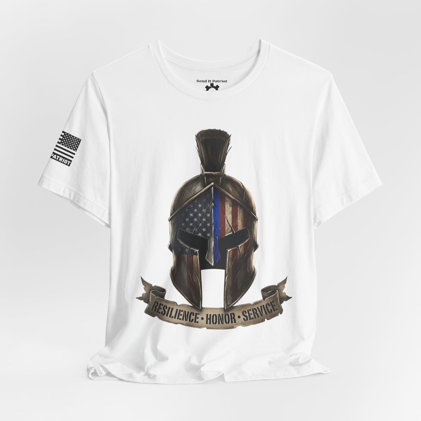 Spartan Thin Blue Line T-Shirt —  Patriotic Tee