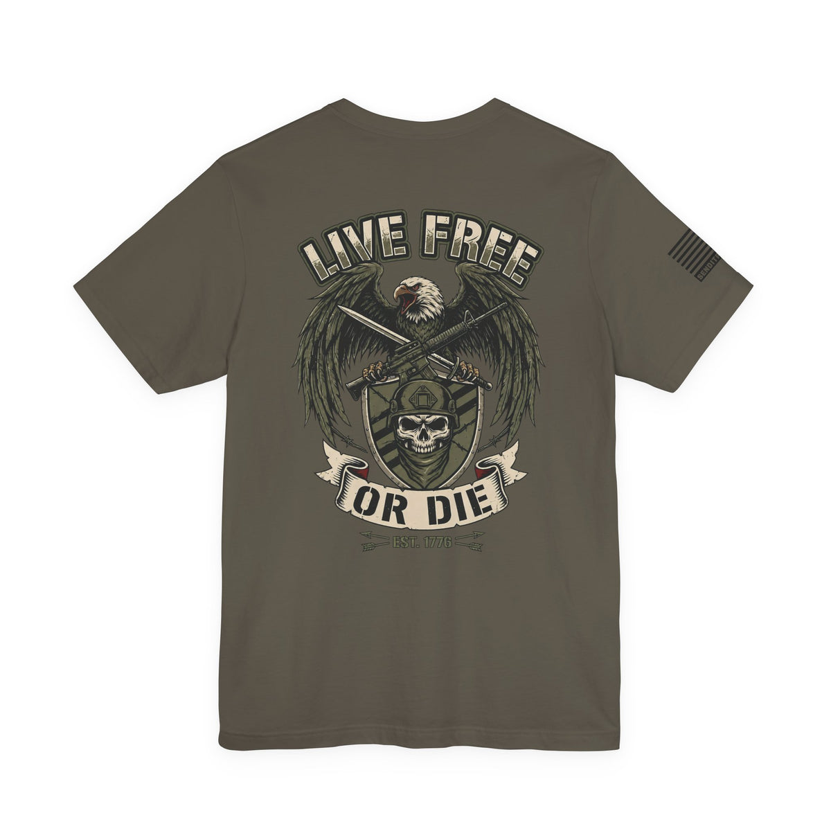 Live Free or Die Tee — Patriotic Eagle Skull Graphic T-Shirt