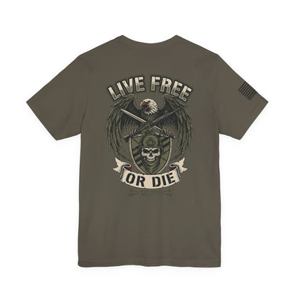 Live Free or Die Tee — Patriotic Eagle Skull Graphic T-Shirt