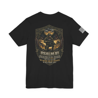 Psalm 91 Tactical Tee — Christian Military Guardian Angel Shirt
