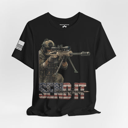 Send It Graphic Tee — Military Weapons Print T-Shirt