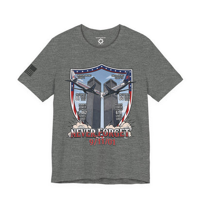 Never Forget 9/11 Tribute Twin Towers T-Shirt — Patriotic Tee