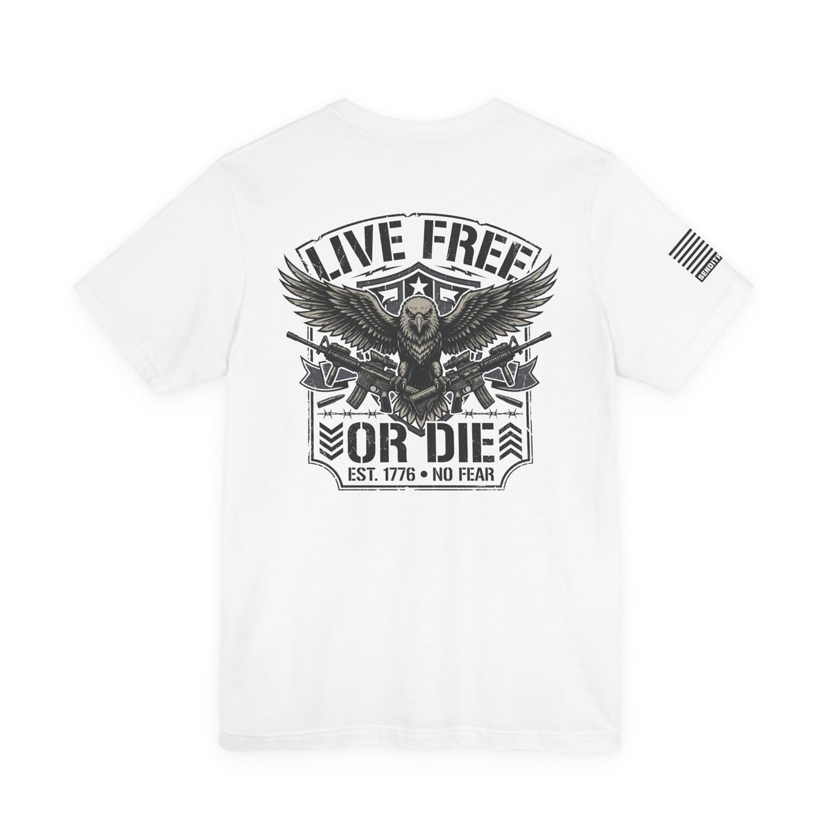 Live Free or Die Tee Ver. 2 — Patriotic Eagle Skull Graphic T-Shirt