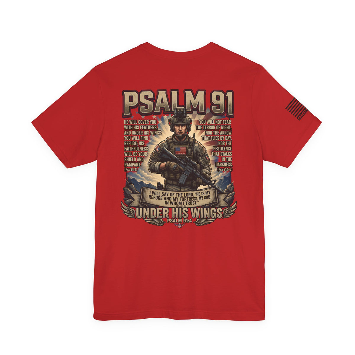 Psalm 91 Tactical Tee Ver2 — Christian Military Guardian Angel Shirt