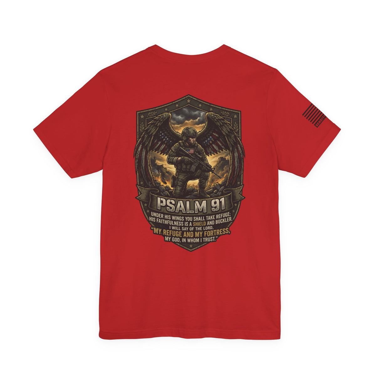 Psalm 91 Tactical Tee — Christian Military Guardian Angel Shirt