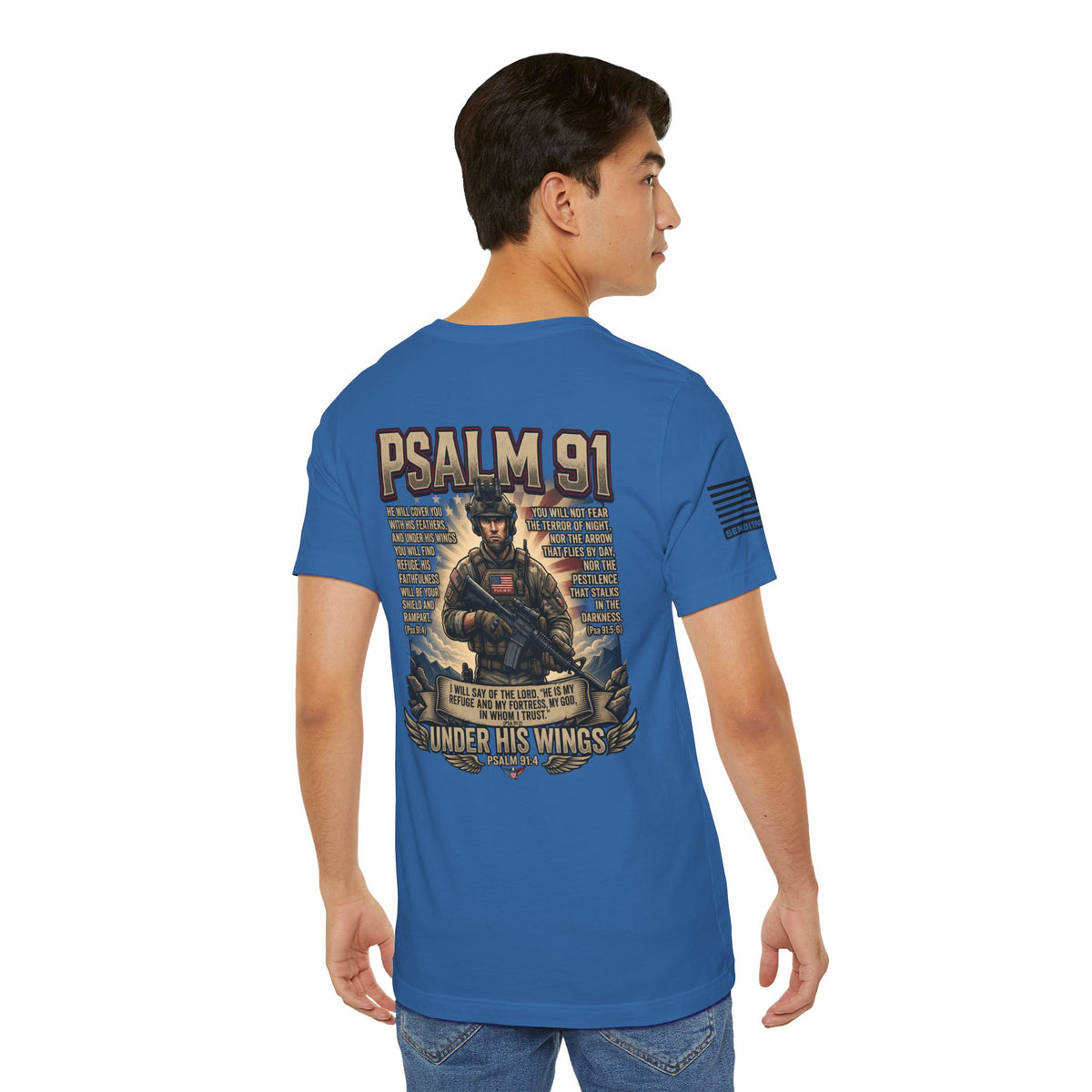 Psalm 91 Tactical Tee Ver2 — Christian Military Guardian Angel Shirt