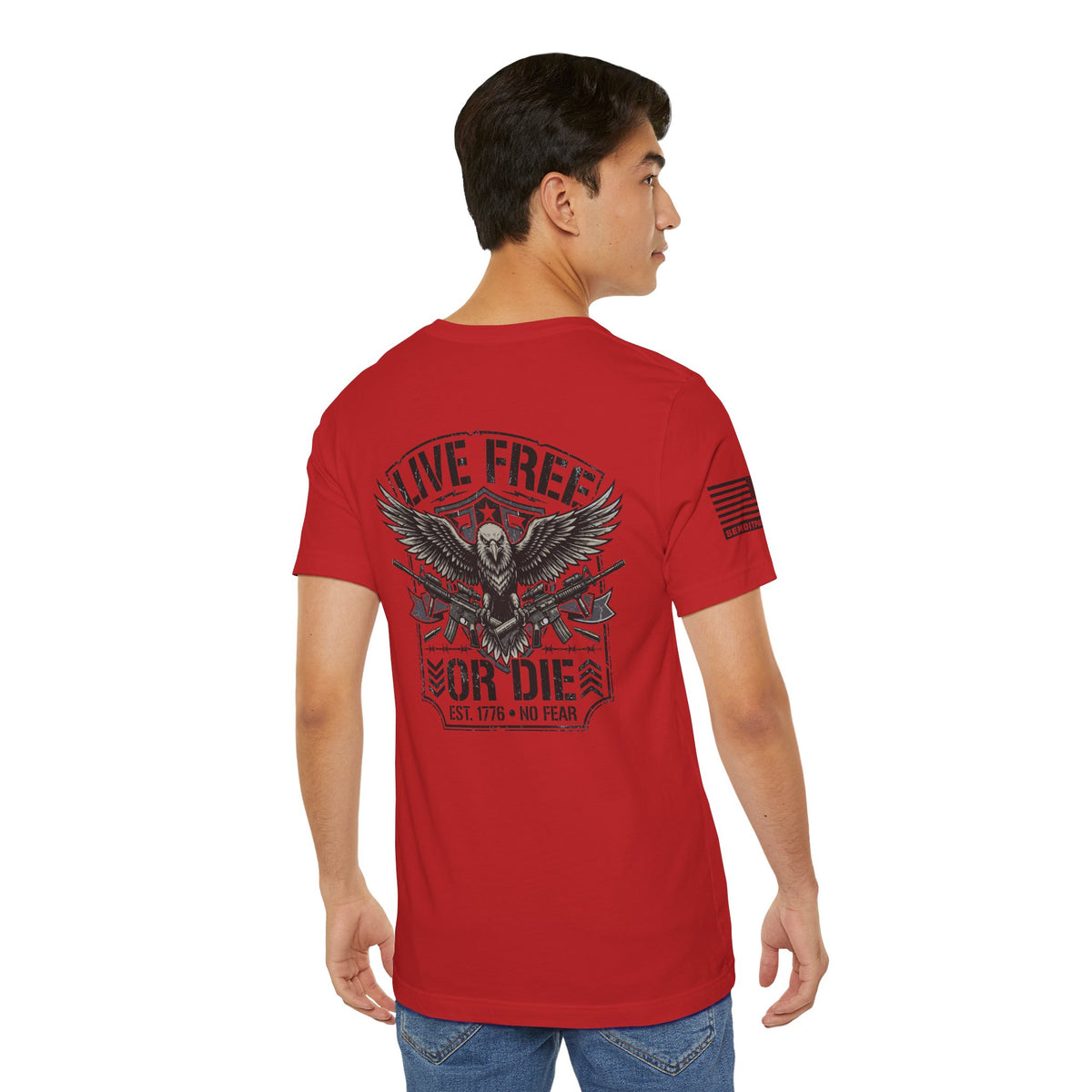 Live Free or Die Tee Ver. 2 — Patriotic Eagle Skull Graphic T-Shirt