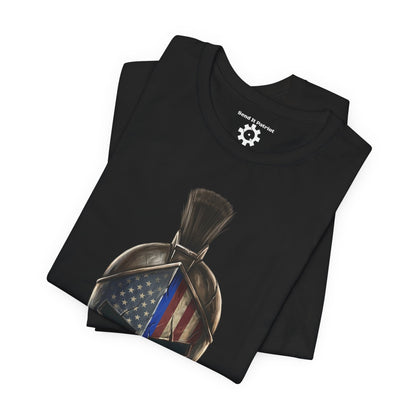 Spartan Thin Blue Line T-Shirt —  Patriotic Tee