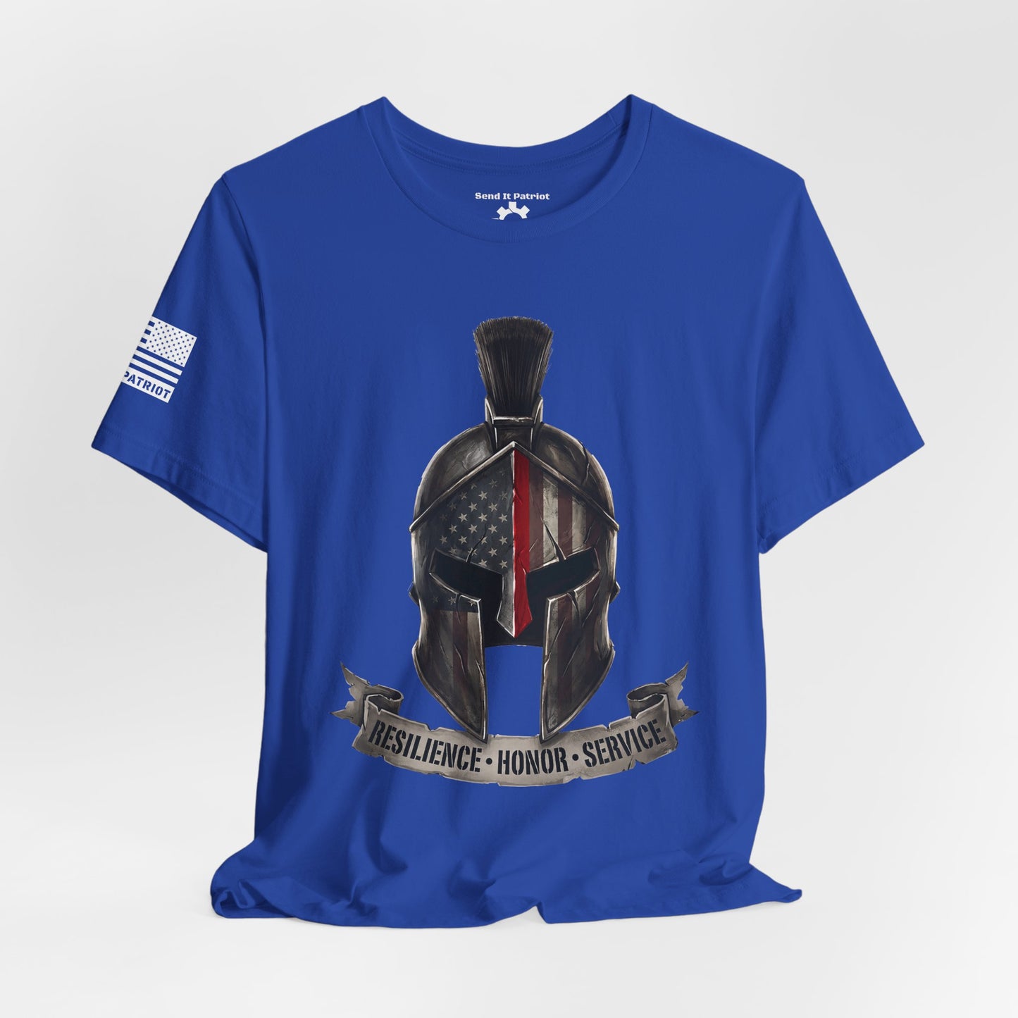 Spartan Thin Red Line T-Shirt —  Fire Dept. Patriotic Tee