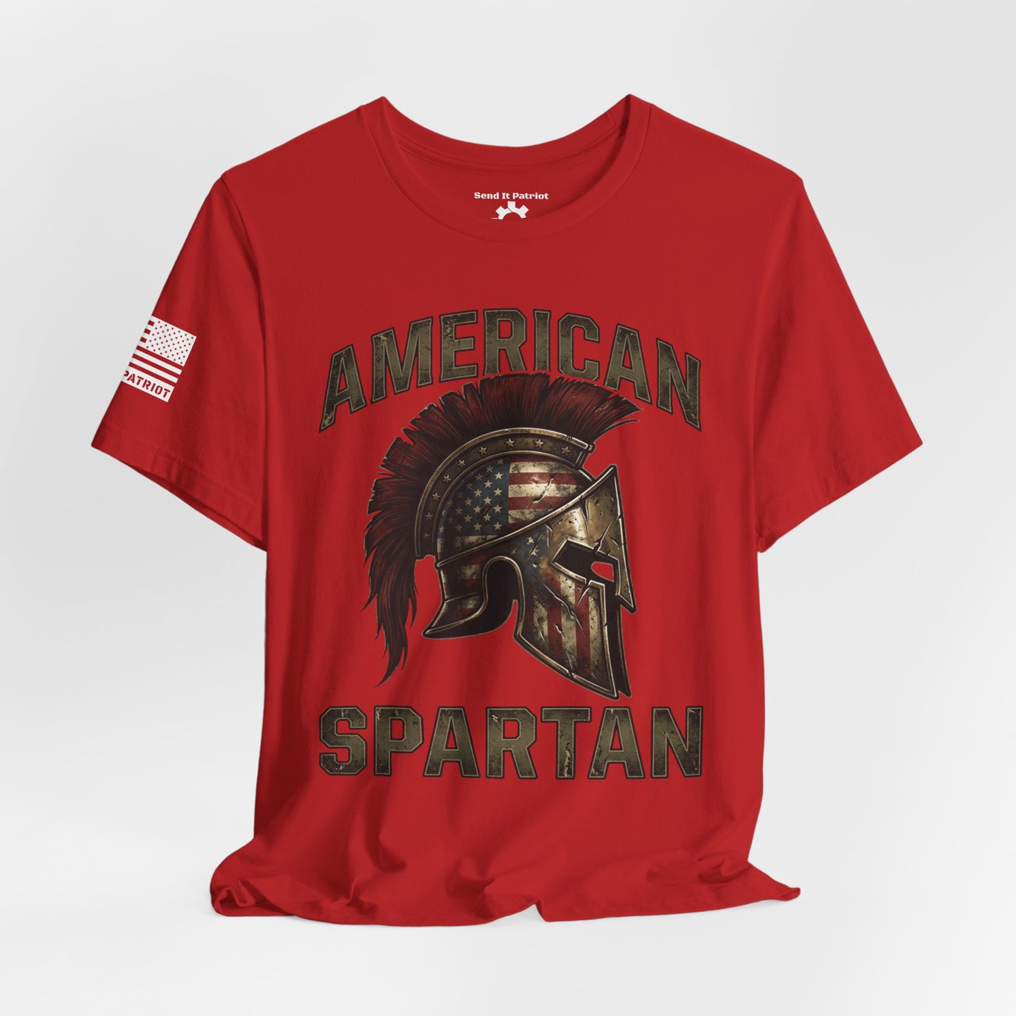 American Spartan T‑Shirt – Patriotic American Flag Graphic Tee Style#2