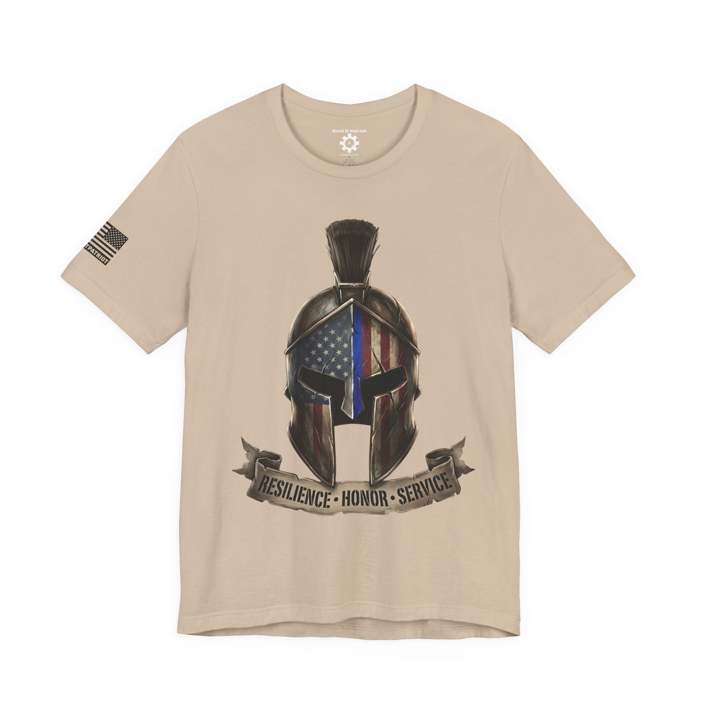 Spartan Thin Blue Line T-Shirt —  Patriotic Tee