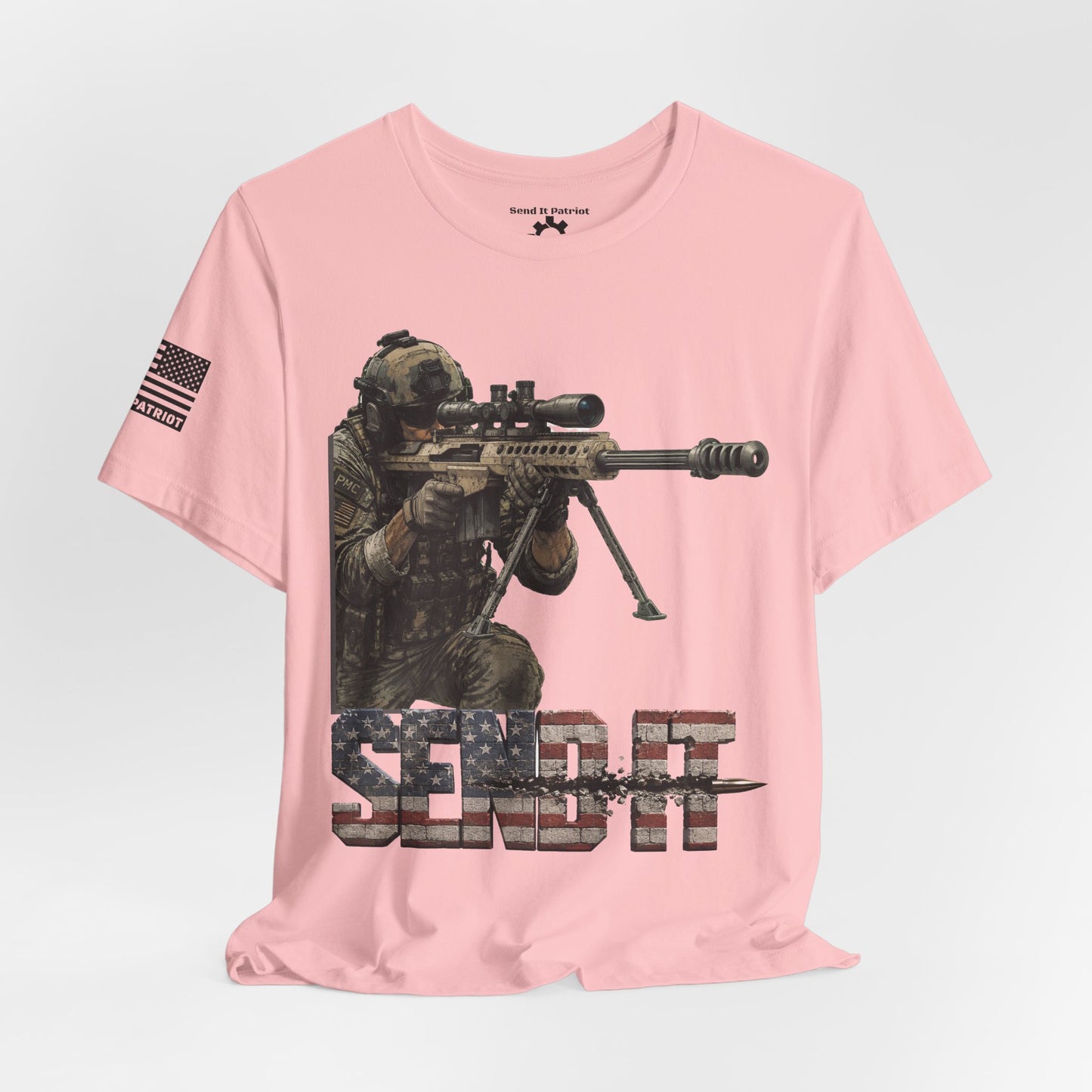 Send It Graphic Tee — Military Weapons Print T-Shirt