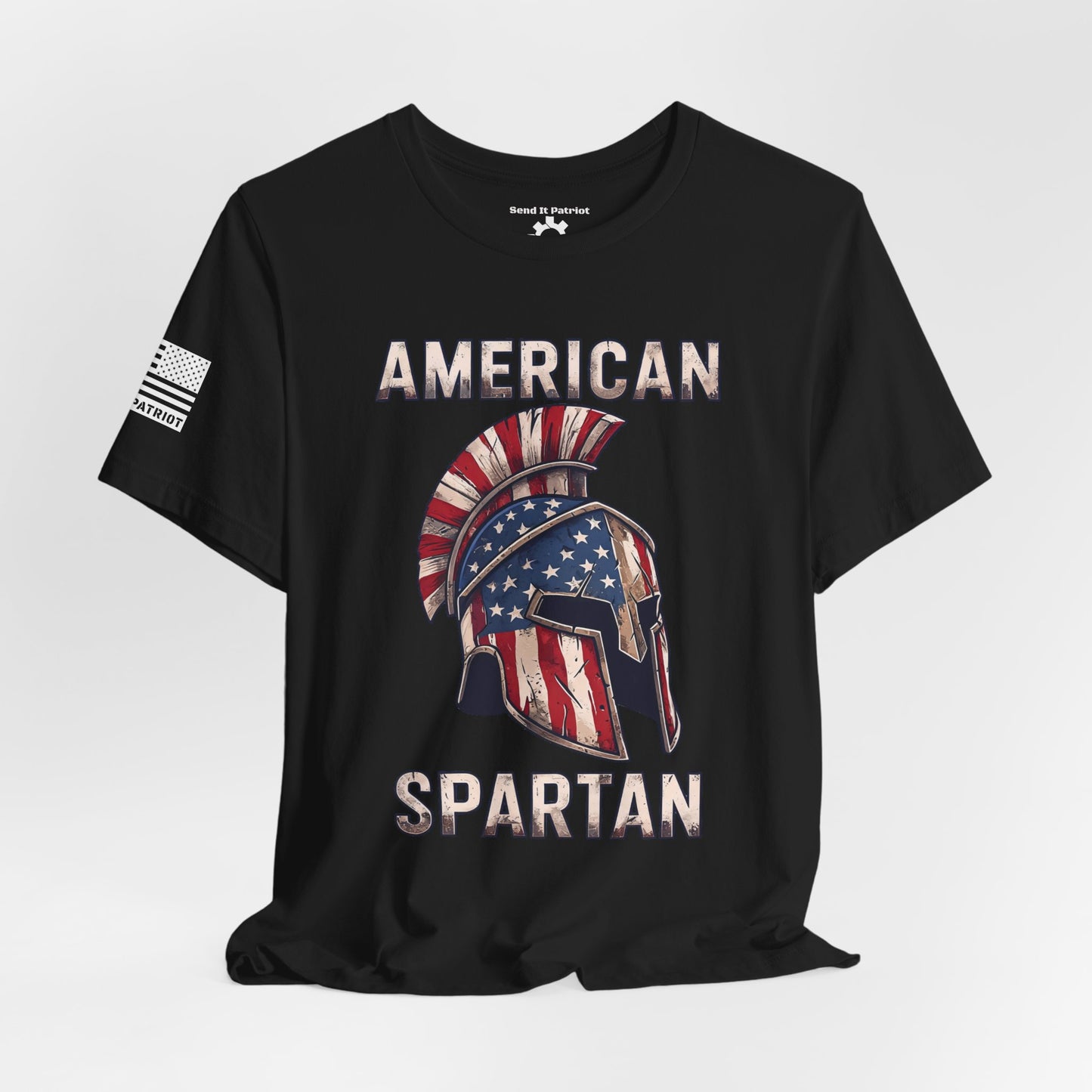 American Spartan T-Shirt — Patriotic Spartan Helmet Tee