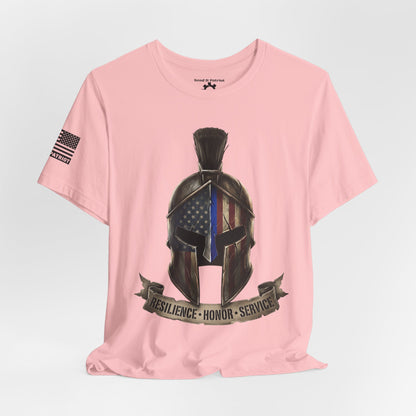 Spartan Thin Blue Line T-Shirt —  Patriotic Tee