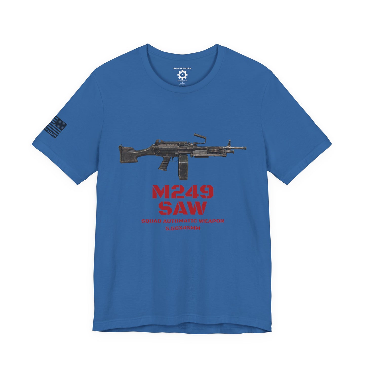 M249 SAW Rifle Graphic Tee — Military Weapons Print T-Shirt