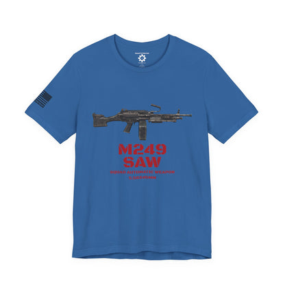 M249 SAW Rifle Graphic Tee — Military Weapons Print T-Shirt